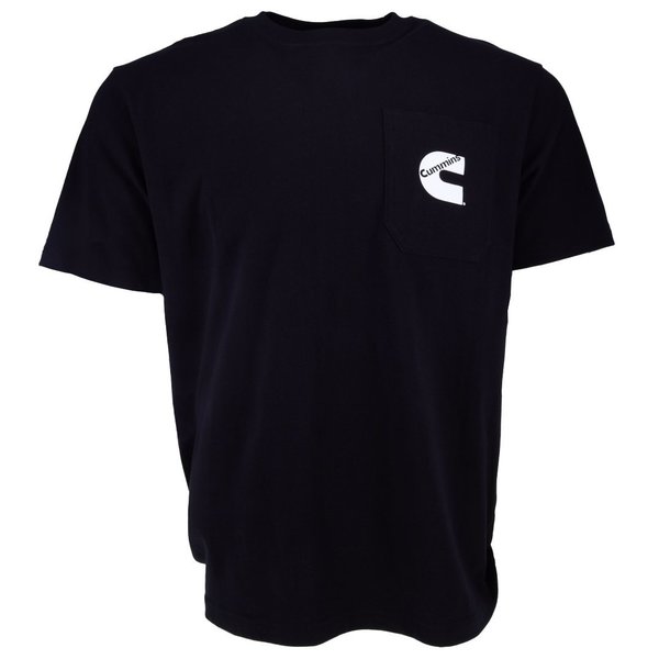 Cummins Unisex T-Shirt Short Sleeve Black Cotton Pocket Tee  - 2XL CMN4749